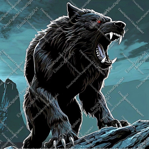 Terrifying Lycan Werewolf Monster Digital Art - High-Resolution Image for Gaming, Fantasy Art, and Horror Enthusiasts