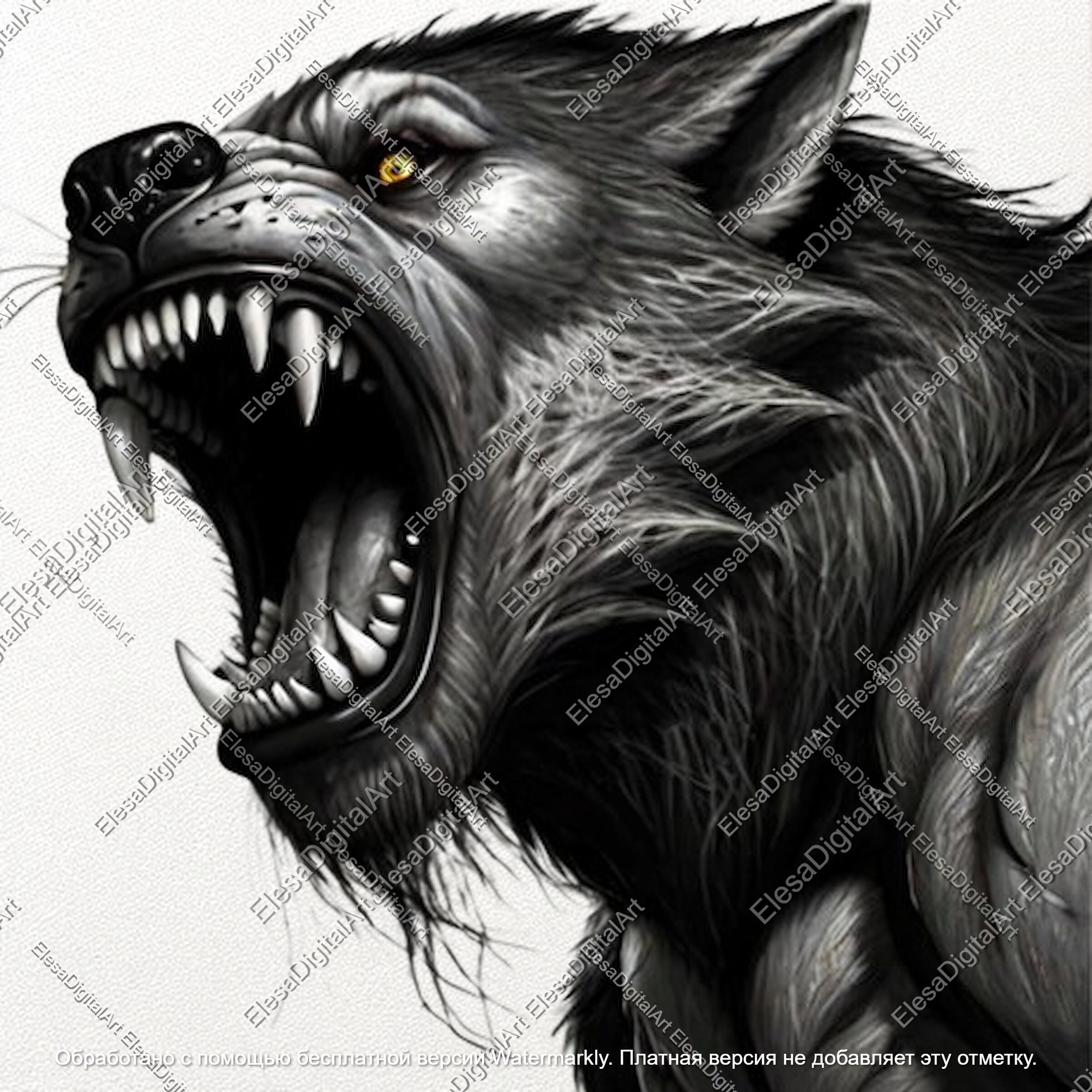 Werewolf, Lycan, SVG, Monster, Vector, Clipart, Werewolf SVG, Golden ...
