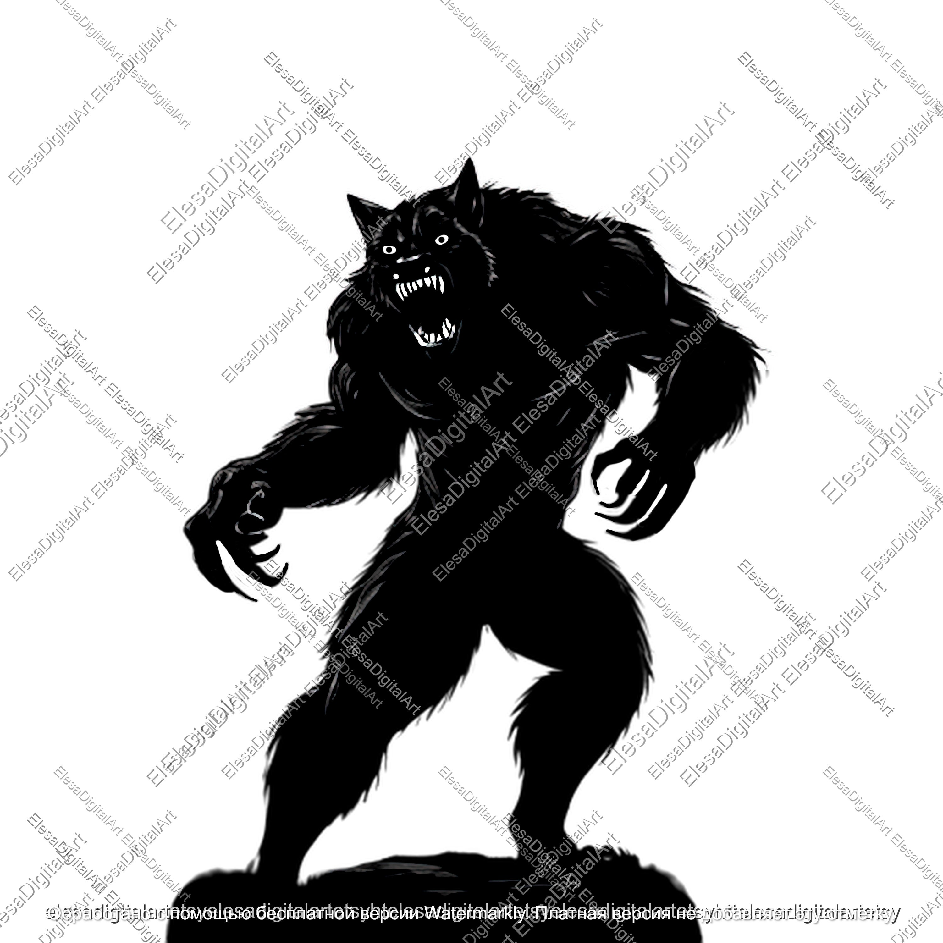 Werewolf SVG, Mystical, SVG, Monster, Lycan, Print Cut File, Clipart