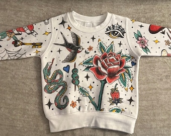 Custom Youth XS-XL Tattoo Hoodies/Crewnecks (Unisex)