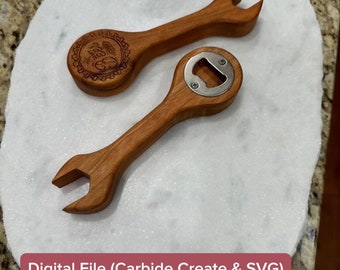 Wrench Beverage Opener Carbide Create & SVG file (Digital Download File only) - Man or woman cave, home bar, craft show money maker.