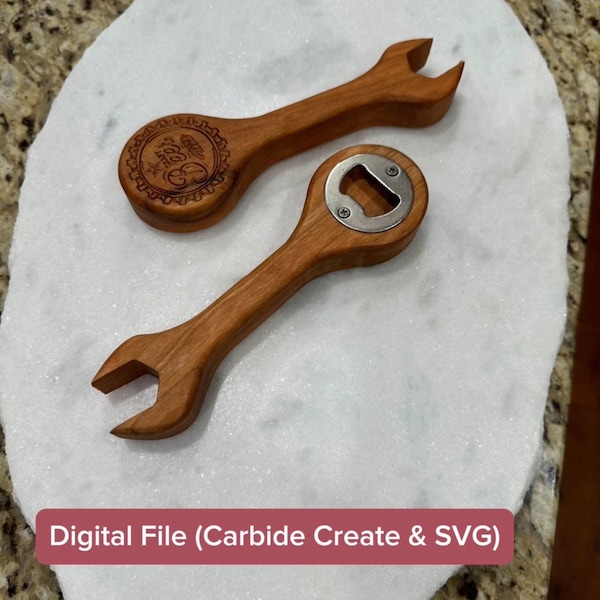 Wrench Beverage Opener Carbide Create & SVG file (Digital Download File only) - Man or woman cave, home bar, craft show money maker.