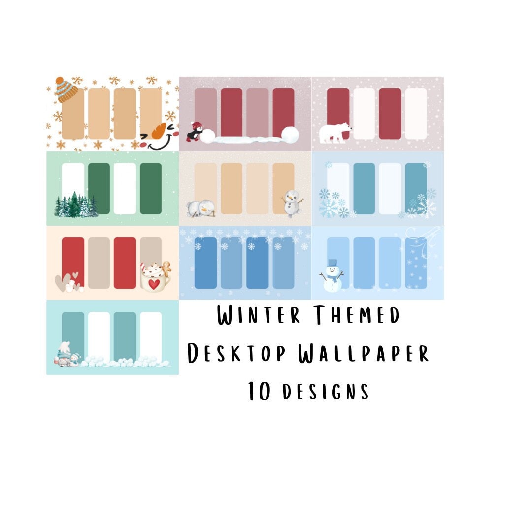 10 Winter Themed Desktop Wallpapers! 4 Columns! - Etsy