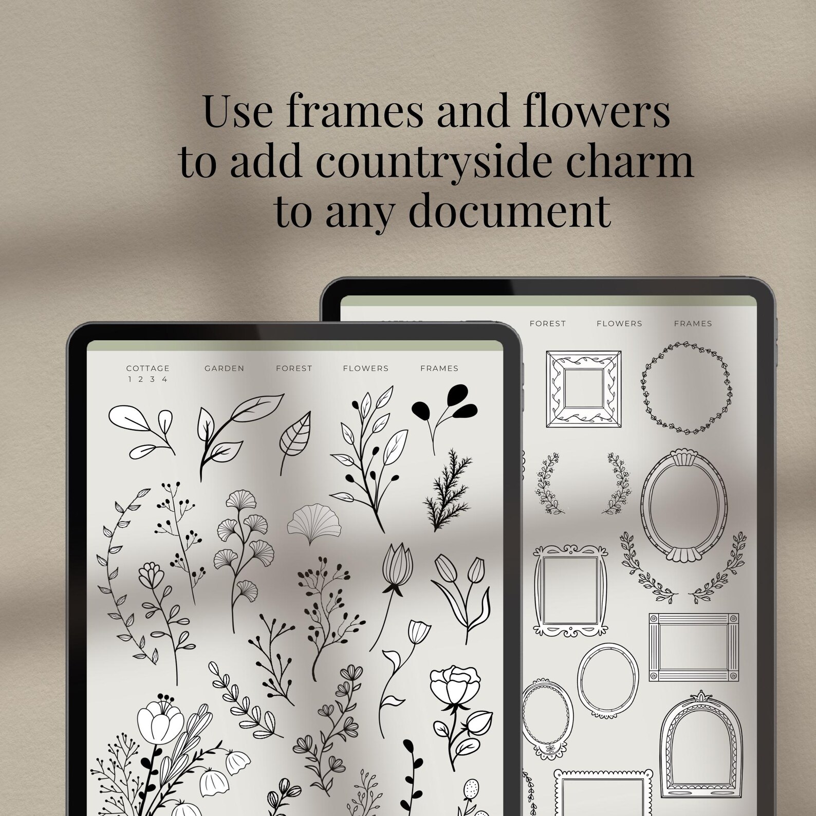 Cottagecore Digital Stickers | Goodnotes Planner Decorations (PNG ...