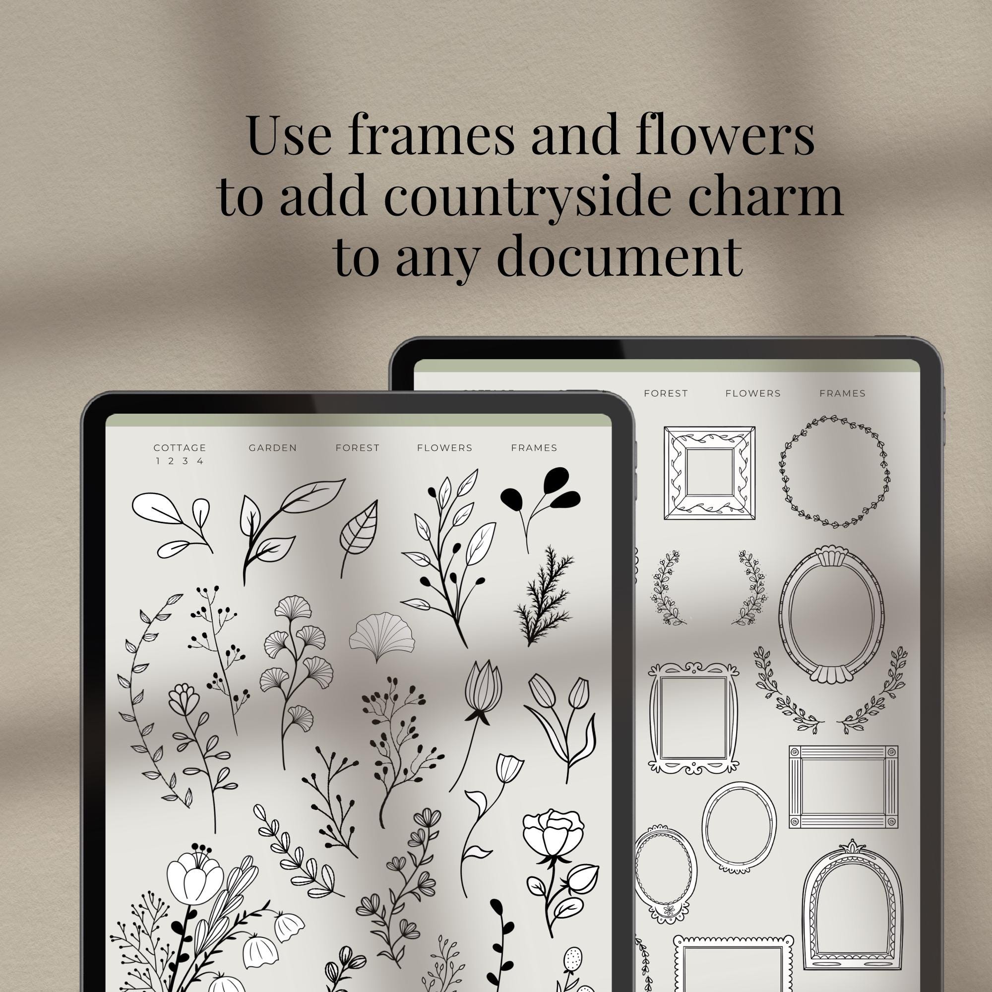 Cottagecore Digital Stickers | Goodnotes Planner Decorations (PNG ...