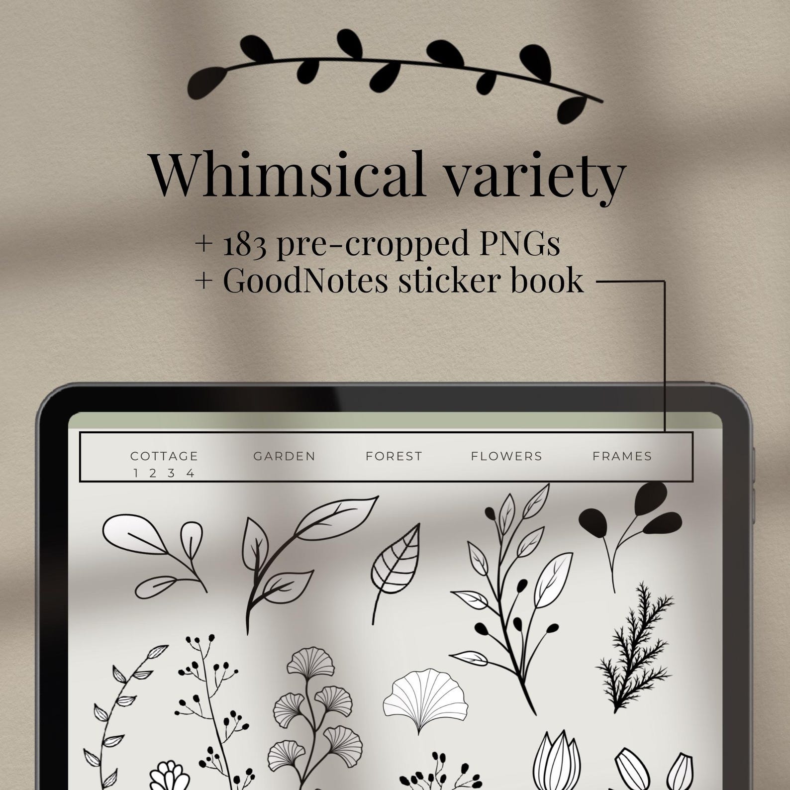 Cottagecore Digital Stickers | Goodnotes Planner Decorations (PNG ...
