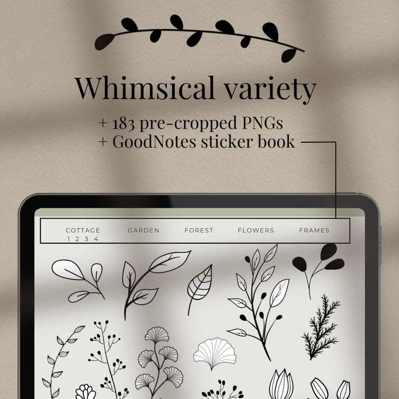 Cottagecore Digital Stickers | Goodnotes Planner Decorations (PNG ...