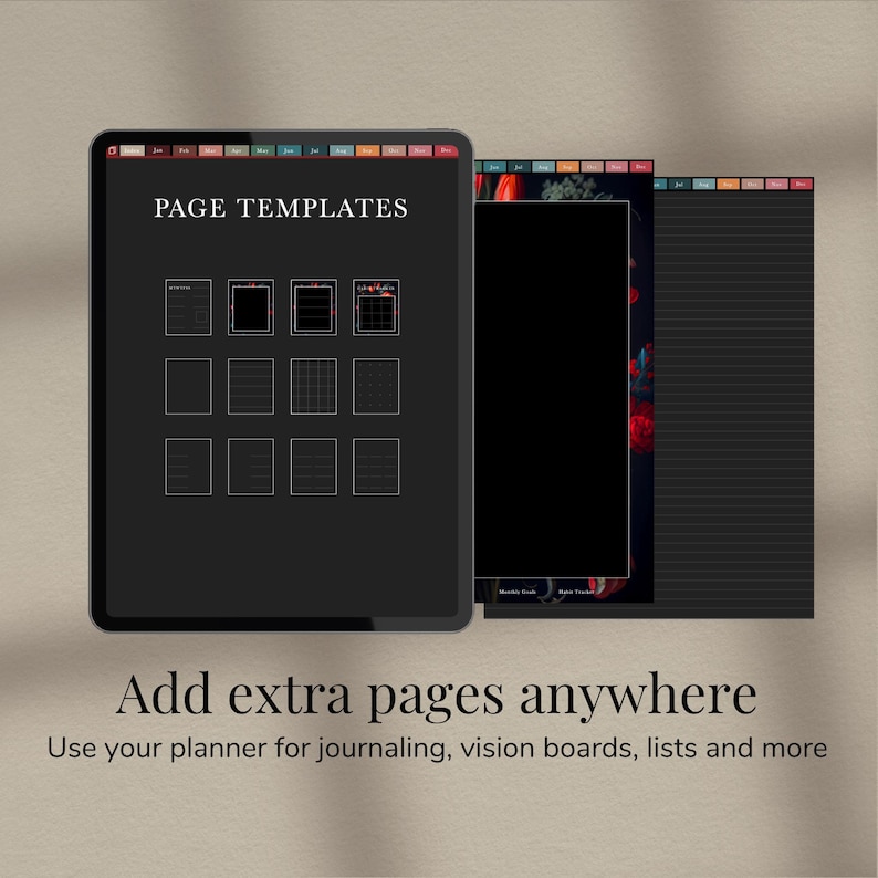 Dark Mode Digital Planner for Goodnotes | Undated Dark Digital Planner ...