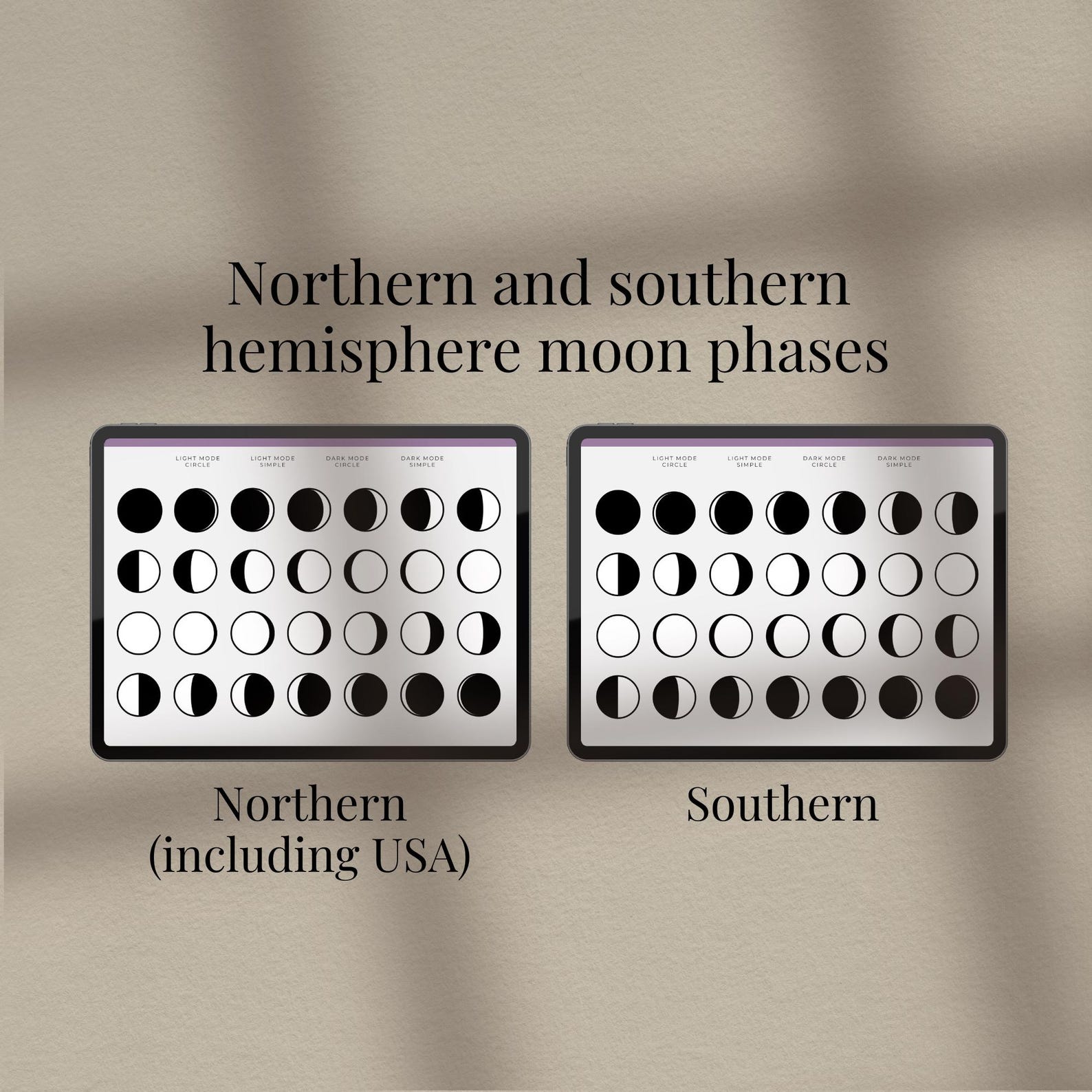 Moon Phase Goodnotes Stickers | 28 Day Lunar Cycle (digital Download ...