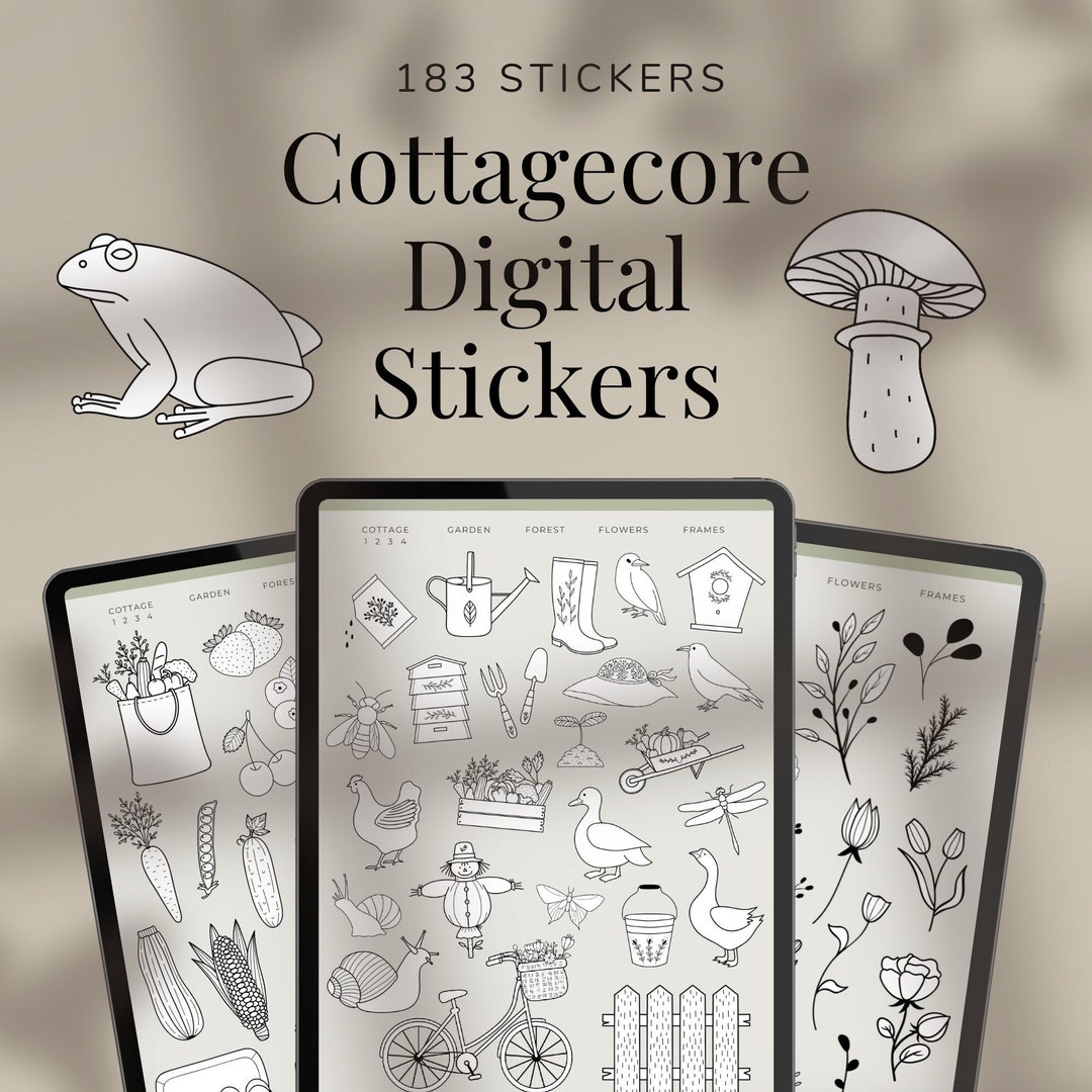 Cottagecore Digital Stickers for Goodnotes | Cottagecore Goodnotes ...