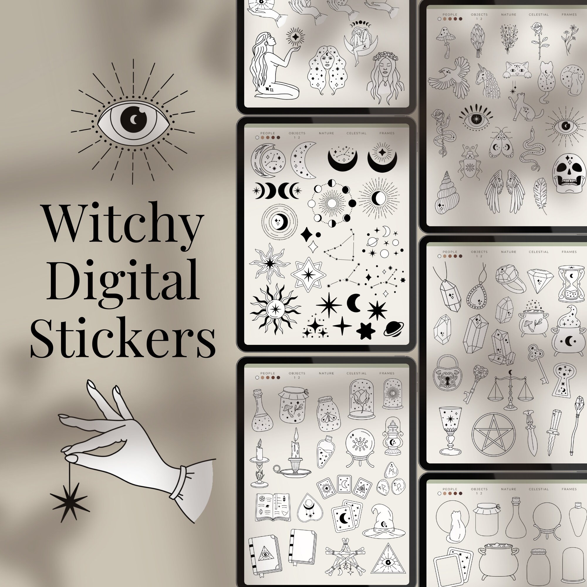 Witchy Digital Stickers for Goodnotes Witch Goodnotes Stickers
