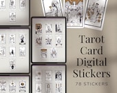 Tarot Digital Stickers for GoodNotes | Witchy Tarot Card Digital Stickers | Boho Witchy Digital Stickers | Digital Tarot Stickers