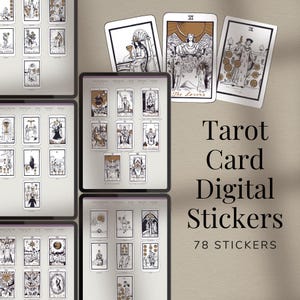 Pegatinas digitales de tarot para GoodNotes / Pegatinas digitales de cartas del tarot de brujas / Pegatinas digitales de brujas bohemias / Pegatinas digitales de tarot
