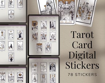 Tarot Digital Stickers for GoodNotes | Witchy Tarot Card Digital Stickers | Boho Witchy Digital Stickers | Digital Tarot Stickers