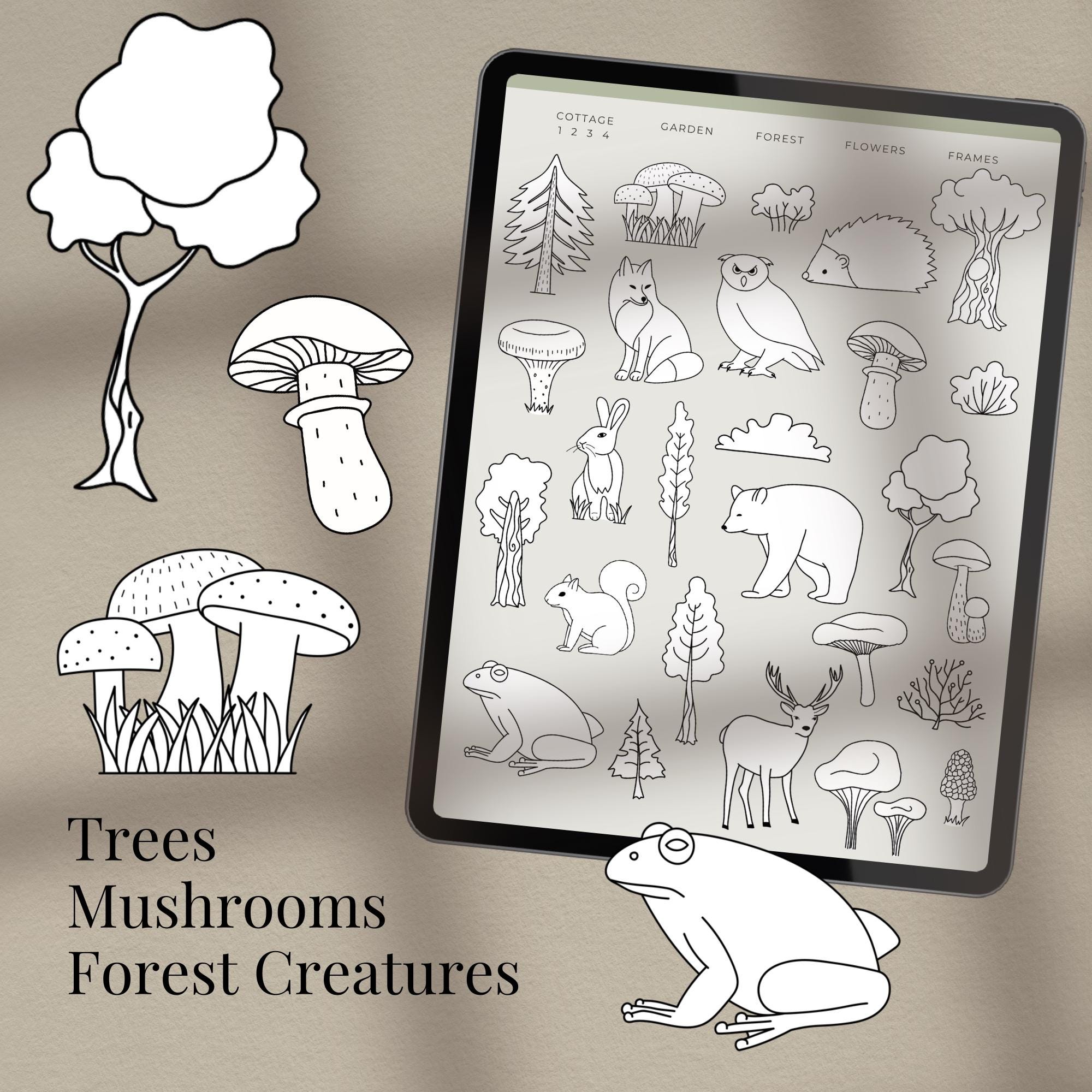 Cottagecore Digital Stickers | Goodnotes Planner Decorations (PNG ...