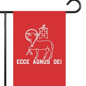 Ecce Agnus Dei garden flag, Behold the Lamb of God Garden flag, Catholic garden flag, Catholic Home Decor, Easter Garden Flag, Paschal Lamb