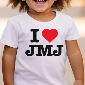I heart JMJ toddler shirt, Jesus Mary and Joseph shirt, Catholic Toddler shirt, Catholic Toddler gift, Catholic family shirt, Baptism gift