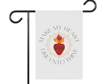Sacred Heart Garden flag, Catholic garden flag, Catholic home decor, Gift for Gardener, Catholic Gardener, Catholic June flag, Summer flag