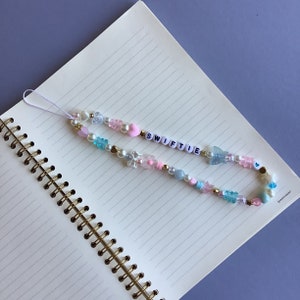 Swiftie Beaded Phone Charm / Trendy Phone Strap / Pearl Strap / Taylor Swift Fan / Pink / Blue / Gift for Swiftie image 3