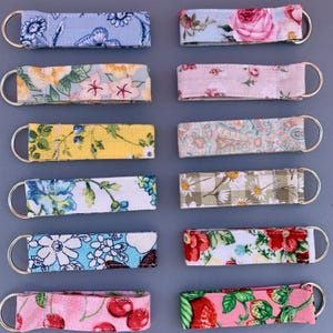Mini Fabric Wristlets / keychain / key fob wristlet / lanyard / floral