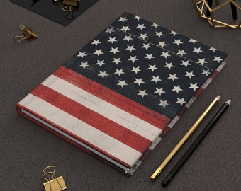 Weathered US Flag Hardcover Journal