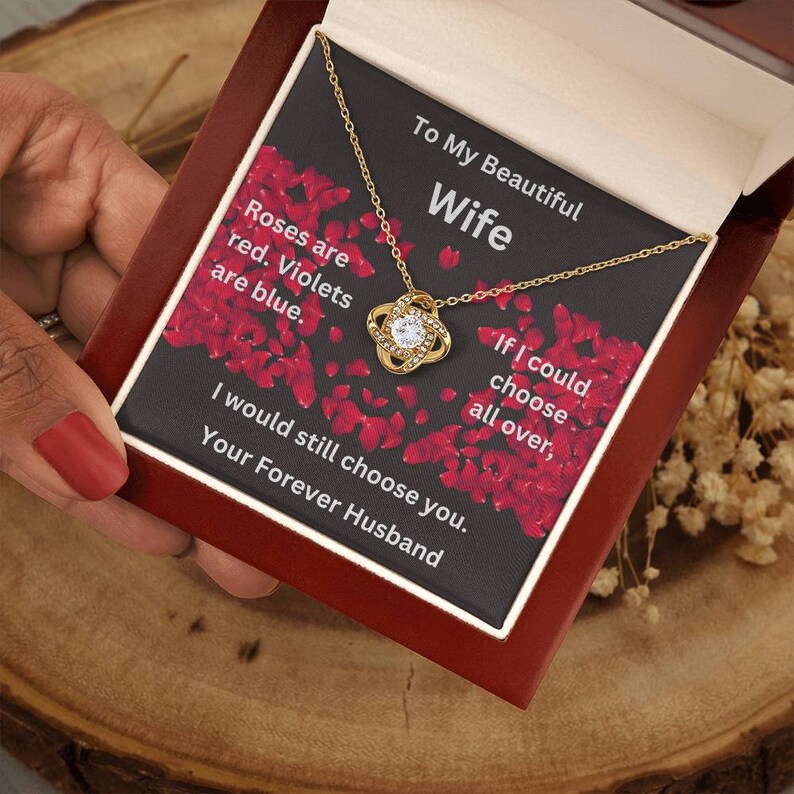 To My Wife Love Knot Necklace Gift for Her Valentines Gift for Wife