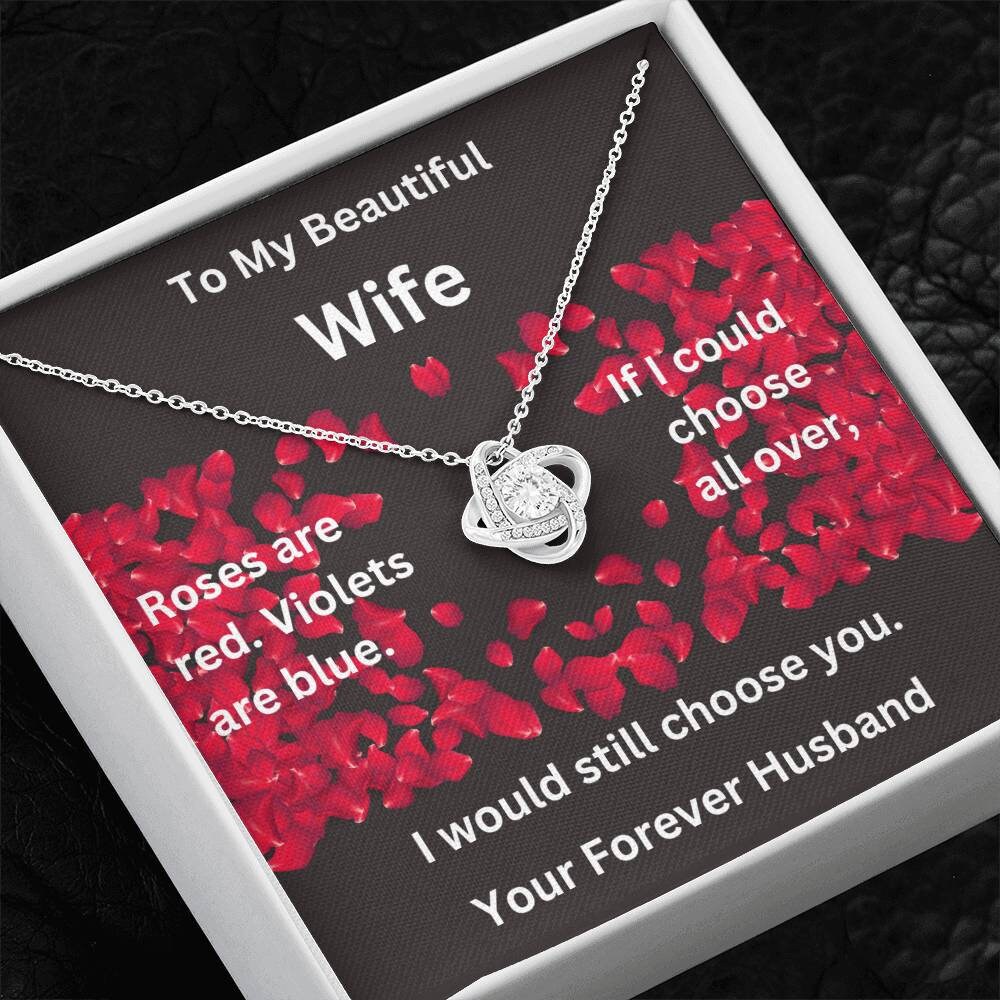 To My Wife Love Knot Necklace Gift for Her Valentines Gift for Wife