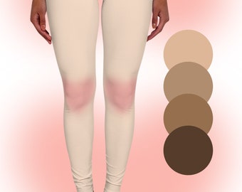 Blush Pink Knee Kawaii Spandex Leggings Babycore kawaiicore Fairy Kei Japanese Lolita Knee Pink Blushing Skin Color Kidcore Girly Sweetcore