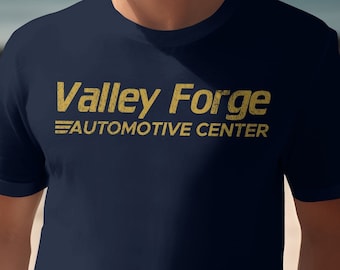 Vintage Valley Forge Automotive Center T-Shirt, Retro Auto Mechanic Graphic Tee, Classic Car Repair Shop Apparel, Gift for Car Enthusiasts
