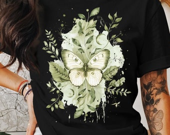 Fairycore Luna Moth Tee Cottagecore Aesthetic Light Academia Style Whimsigoth Clothing Folklore Design Luna Moth Shirt Gorpcore Fairy Design