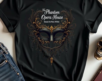 Phantom Opera Gothic T-Shirt Dark Aesthetic Goth Shirt Dark Romance Gothic Fashion Alt Aesthetic Dark Academia Goth Style Literature Shirt