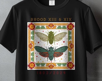 Ornate Cicada Graphic T-Shirt, Vintage Style Insect Art, Nature Lover Gift, Unisex Tee