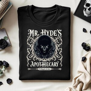 Jekyll and Hyde Gothic T-Shirt Dark Aesthetic Alternative Tee Goth Style Vampire Goth Supernatural Weirdcore Alt Fashion Gothic Clothing image 2