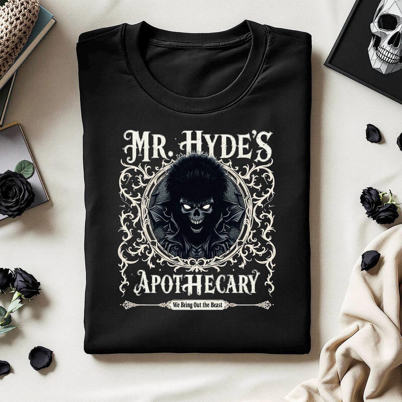 Jekyll and Hyde Gothic T-Shirt Dark Aesthetic Alternative Tee Goth Style Vampire Goth Supernatural Weirdcore Alt Fashion Gothic Clothing image 2