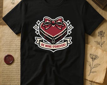 Be Mine Forever Valentine Candy Heart Box | Coquette Bow Vampire Blood Drop Sparkle | Goth Girl Gift for Valentines Day