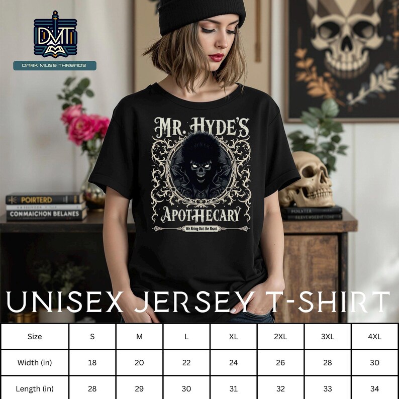 Jekyll and Hyde Gothic T-Shirt Dark Aesthetic Alternative Tee Goth Style Vampire Goth Supernatural Weirdcore Alt Fashion Gothic Clothing image 9