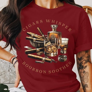 Bourbon tshirt, Cigar tee, Bourbon Gift, Cigar Gift, Bourbon Lovers Tee, Bourbon Drinkers T-Shirt, Cigar Shirt, Whiskey T-Shirt, Whiskey Tee
