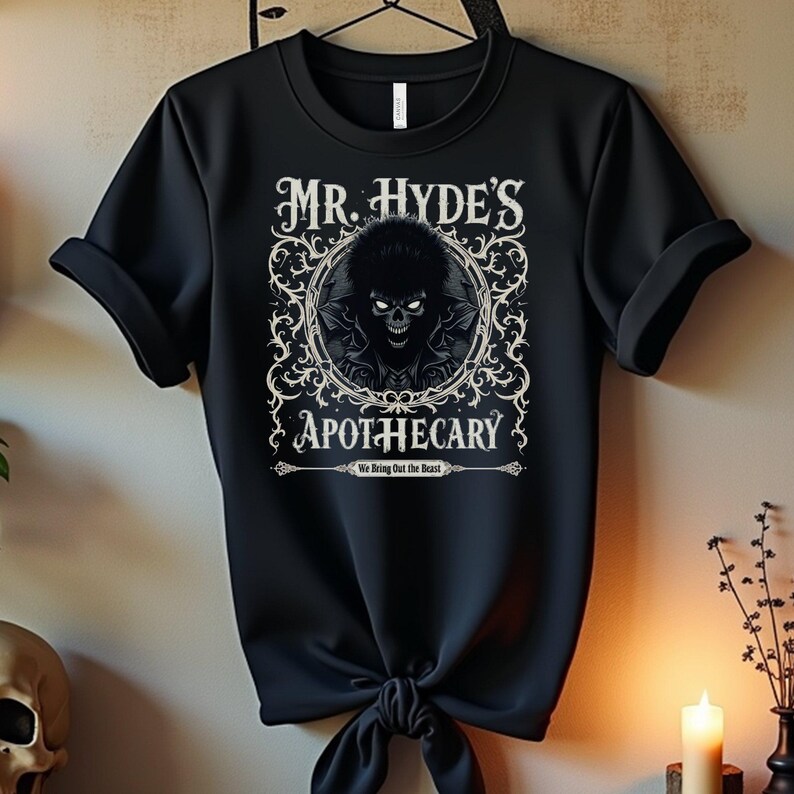 Jekyll and Hyde Gothic T-Shirt Dark Aesthetic Alternative Tee Goth Style Vampire Goth Supernatural Weirdcore Alt Fashion Gothic Clothing image 5