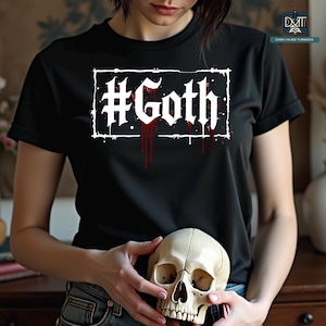 Goth Shirt - Dark Aesthetic Vampire Goth Tee - Soft Goth Weirdcore Clothing for Gothic Fashion and Alt Outfits with Goth Style