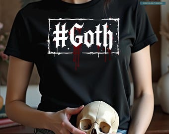 Goth Shirt - Dark Aesthetic Vampire Goth Tee - Soft Goth Weirdcore Clothing for Gothic Fashion and Alt Outfits with Goth Style