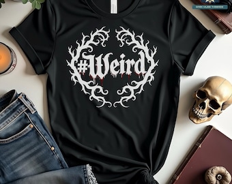 Weird Gothic Shirt - Dark Aesthetic Weirdcore Tee - Soft Goth Alt Outfit - Gothic Fashion with Goth Style for Alternative Aesthetic
