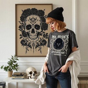 Jekyll and Hyde Gothic T-Shirt Dark Aesthetic Alternative Tee Goth Style Vampire Goth Supernatural Weirdcore Alt Fashion Gothic Clothing image 8