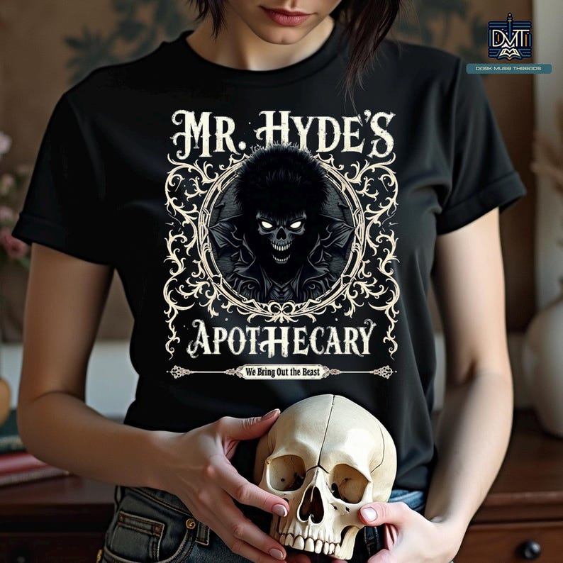 Jekyll and Hyde Gothic T-Shirt Dark Aesthetic Alternative Tee Goth Style Vampire Goth Supernatural Weirdcore Alt Fashion Gothic Clothing image 7