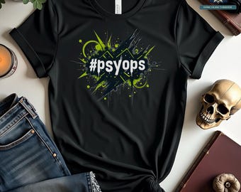Neon Goth Creepy Cute Shirt | Psyops Goth Clothing | Alt Aesthetic Weirdcore | Punk Rave, Supernatural, Goth Fashion Alt Girl Tee