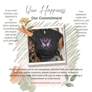 Dark Gothic Luna Moth Tee Moody Aesthetic Dark Aesthetic Whimsigoth Clothing Dark Cottagecore Luna Moth Gothic Clothes Gorpcore style tshirt afbeelding 9