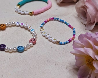 Cute inspirational bracelets; preppy bracelets; colorful friendship bracelets