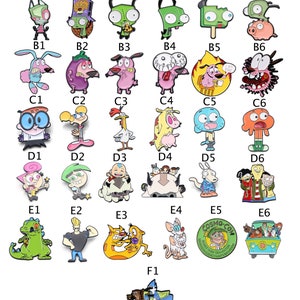 Cartoon Pins: Invader Zim, Courage the Cowardly Dog, Dexter's Laboratory, Cow and Chicken, Fairly Odd Parents, Avatar and more...