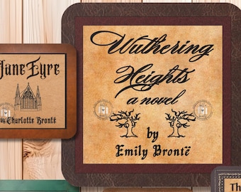 Bronte Book Cover Coasters: Classic Lit, Wuthering Heights, Jane Eyre, Villette, and more...