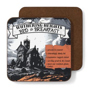 Bronte Wuthering Heights Coaster: Funny Bed and Breakfast Ad, High-gloss Finish