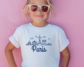 Personalized Paris Skyline Kids Shirt: Youth, Toddler & Infant Tee, Unisex